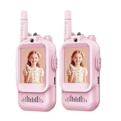 2PCS Video Walkie Talkies for Kids Rechargeable Toddler Toys for Indoor Camping Travel Birthday Gfits for Kids Ages 3-12