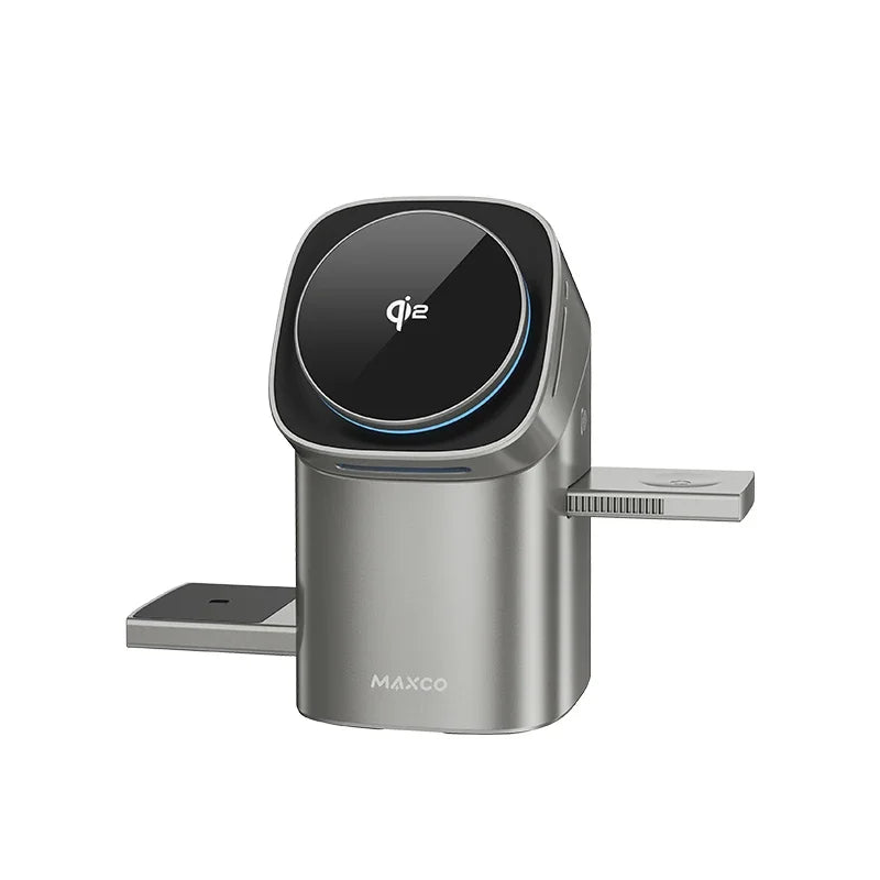 Qi2 Auto-Rotate Touch Magnetic 3 in 1 Wireless Charger Fast Charging 15W for Iphone 12/13/14/15/16, for Iwatch & earpods