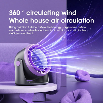 Touch Screen Portable Mini Desk Fan 100-Speed Adjustable Quiet Strong Wind Cooling with Digital Display Air Circulation Fan