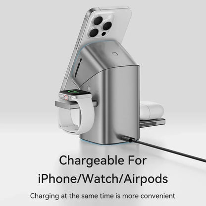 Qi2 Auto-Rotate Touch Magnetic 3 in 1 Wireless Charger Fast Charging 15W for Iphone 12/13/14/15/16, for Iwatch & earpods