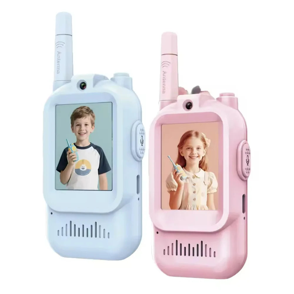 2PCS Video Walkie Talkies for Kids Rechargeable Toddler Toys for Indoor Camping Travel Birthday Gfits for Kids Ages 3-12
