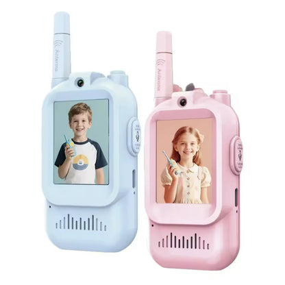 2PCS Video Walkie Talkies for Kids Rechargeable Toddler Toys for Indoor Camping Travel Birthday Gfits for Kids Ages 3-12
