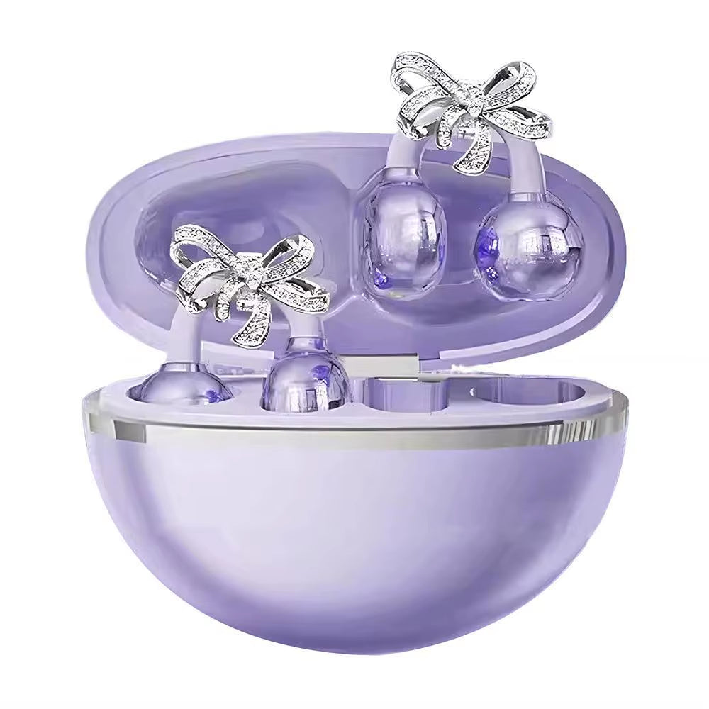 Wireless Bluetooth Clip-On Earbuds with Detachable Crystal Bowknot Earrings for Sports, Fitness, and Workouts