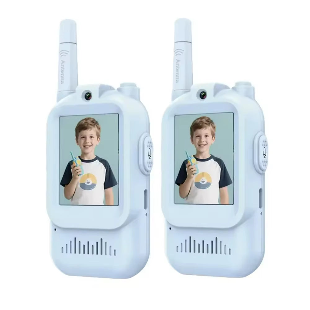 2PCS Video Walkie Talkies for Kids Rechargeable Toddler Toys for Indoor Camping Travel Birthday Gfits for Kids Ages 3-12