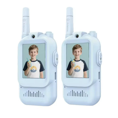 2PCS Video Walkie Talkies for Kids Rechargeable Toddler Toys for Indoor Camping Travel Birthday Gfits for Kids Ages 3-12